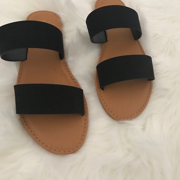 1 left!! Black Vegan Suede Slide Sandal - Picture 7 of 7
